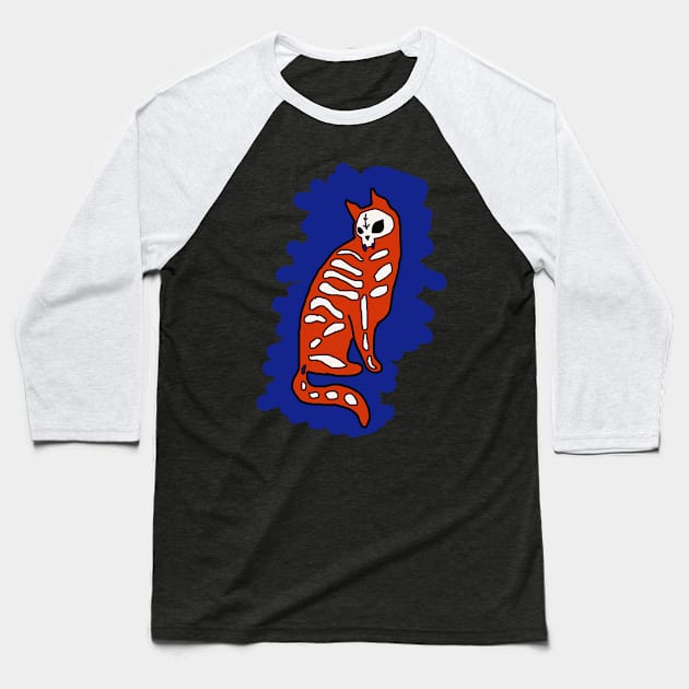 Scary Cat Baseball T-Shirt by Shreedigital 